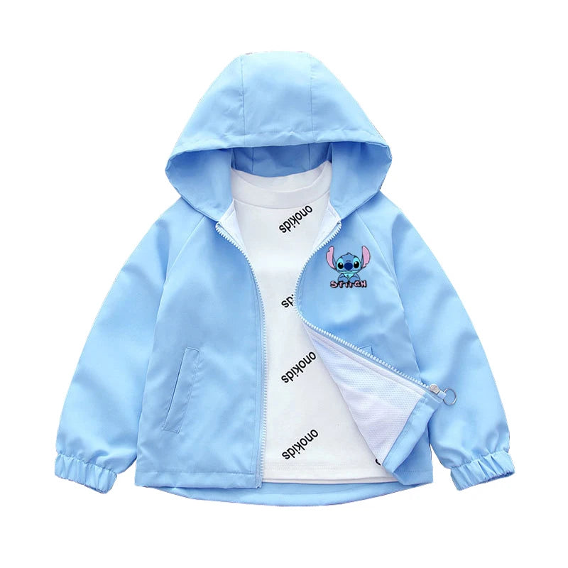 Boys Spiderman Hooded Jackets 1-10 Years Girls Spring Autumn Stitch Print Sports Coats Children Cartoon Outerwear Kids Clothes