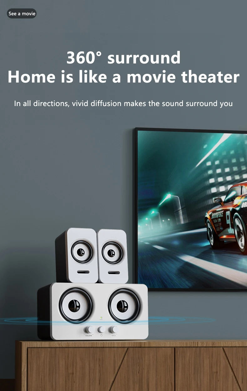 Computer Speakers with Subwoofer & 3D Surround Sound