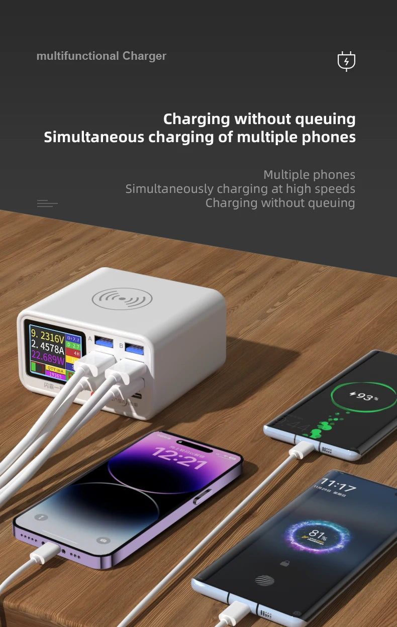 8-Port Wireless Charger Hub.