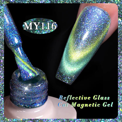 BORN PRETTY Sparkling Glass Bead Cat Magnetic Gel Nail Polish Flash White Spar Red Color Semi Permanent Soak Off UV Gel Varnish