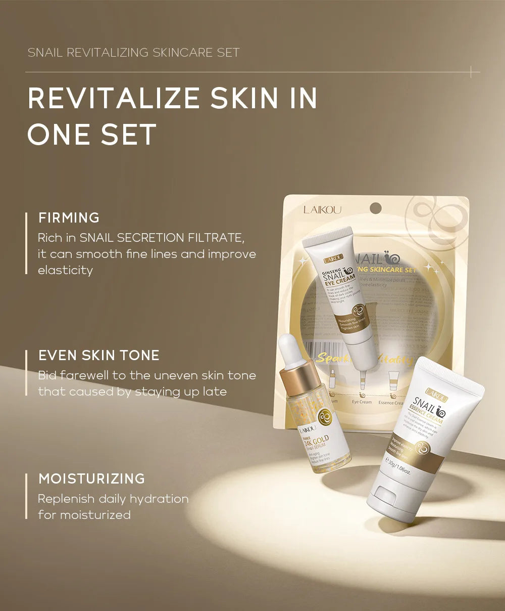 LAIKOU Daily Essentials Skin Care Set: 3-Piece Travel Pouch