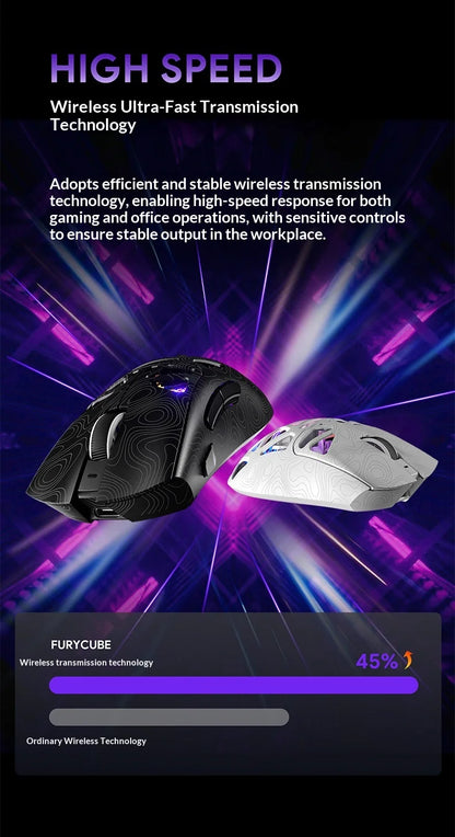 Furycube G11 1K Wireless Mouse Game Bluetooth The Third Mock Examination Paw3311 Lightweight Hollow Out Design Rgb Mouse Gift