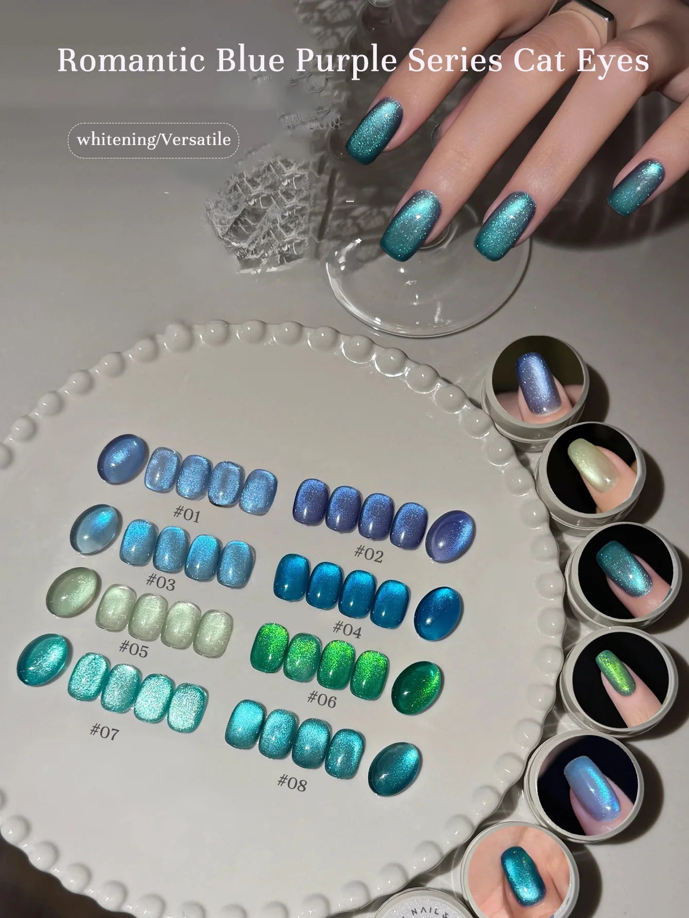 ZH Super Bright 12 Constellations Cat Eye Gel Nail Polish 2025 New Autumn Winter Whitening Glass Bead Nail Art Nail Supplies