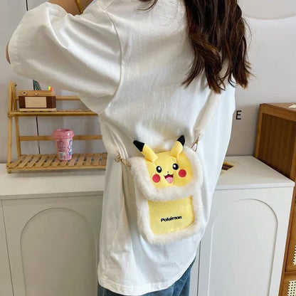 New Cute Pokemon Pikachu Plush Anime Bags Women’s Crossbody Bag Creative Cartoon Decoration Backpack Birthday Gifts Toys