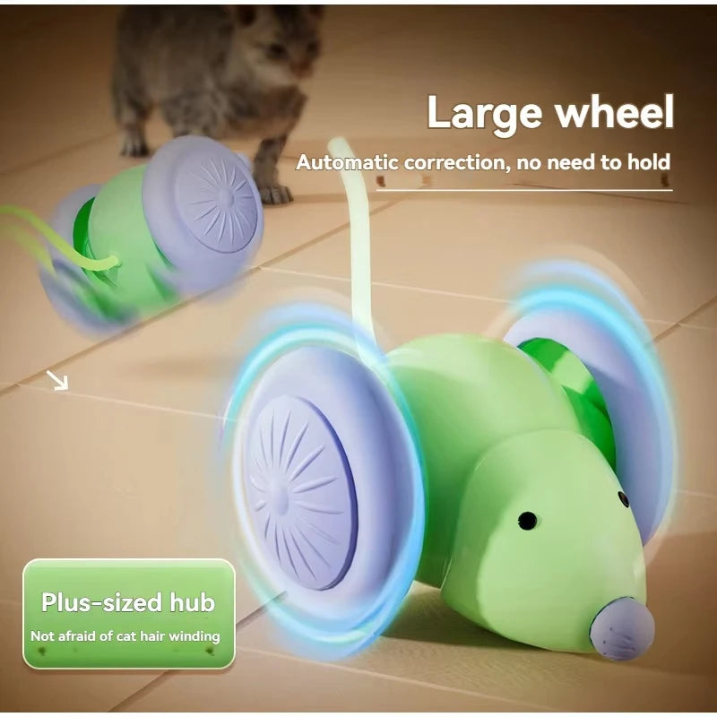 Interactive Cat Toys Colorful LED Electric Mouse Automatic Teaser Kitten Toy Intelligent Obstacle Avoidance Pet Toy USB Charging