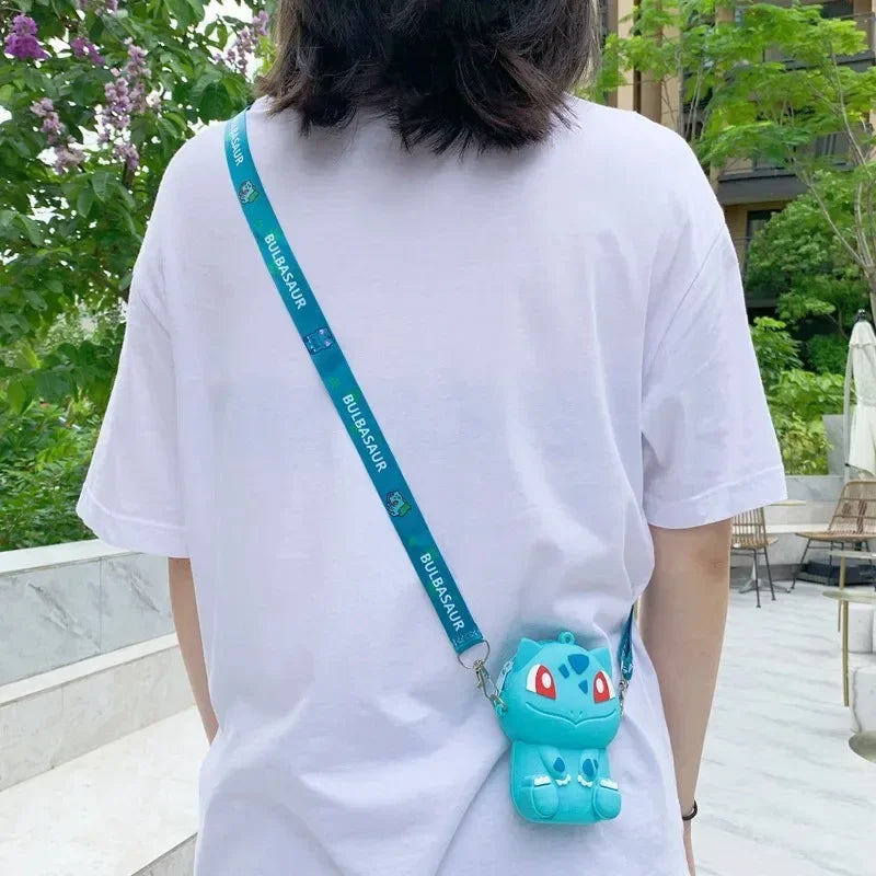 Pokemon Anime Pikachu Lovely Fashion Bag Princess Small Storage Silicone Purse Messenger Cartoon Figures Model Toys Kids Gift