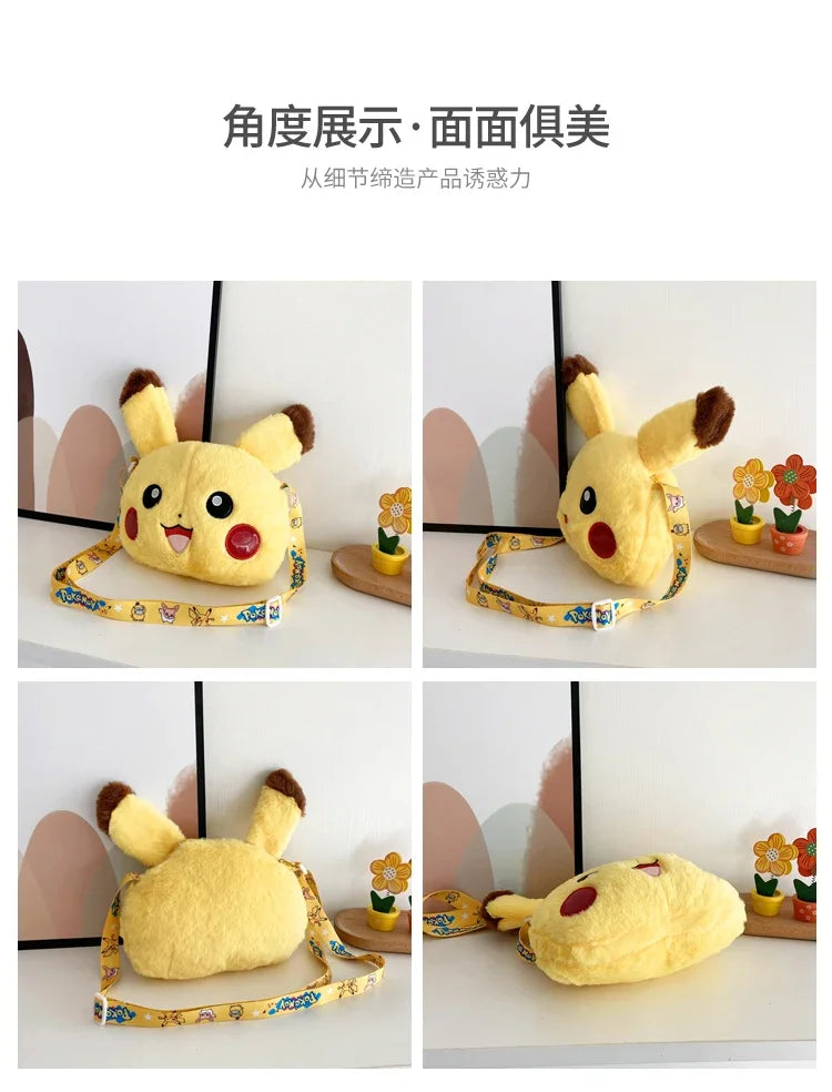 Pokemon Cute Plush Crossbody Bag Anime Figure Messenger Bag Large Capacity Storage Bag Cartoon Cosplay Birthday Party Gift