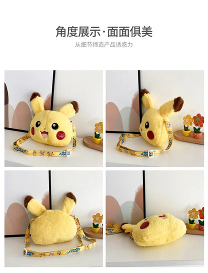 Pokemon Cute Plush Crossbody Bag Anime Figure Messenger Bag Large Capacity Storage Bag Cartoon Cosplay Birthday Party Gift