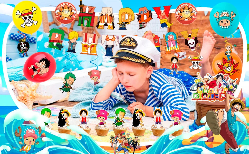 One Piece Birthday Party Supplies Set – 117pcs 🎉🏴‍☠️