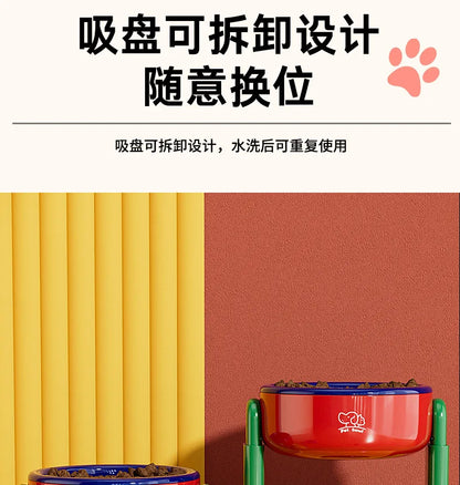 Adjustable dog bowl cat bowl with suction cup anti knock pet bowl universal protection cervical spine dog food bowl water bowl