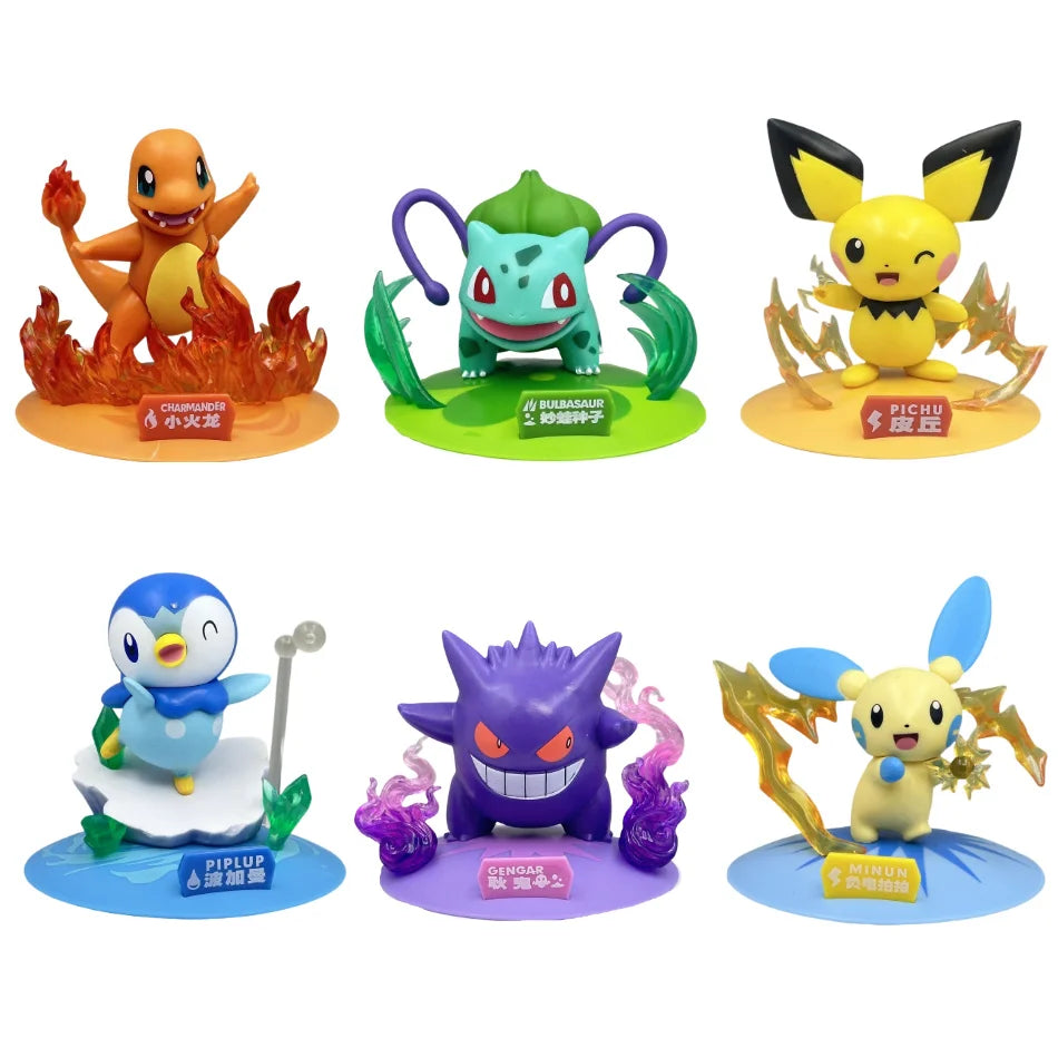 Hot 12 style Pokémon Action Dolls cute Pikachu Blind Box Anime Models Desktop Decorations Pok é mon Toys kids Birthday Gifts