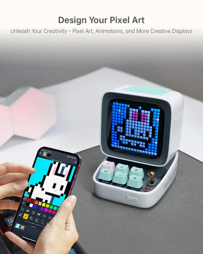 Divoom Ditoo-Pro Speaker Mini Retro Pixel Art Bluetooth Portable Alarm Clock DIY LED Display Board Cute Gift Vintage 블루 투 스 화자