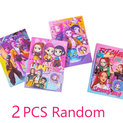 4PCS 32K Korean Style Journal Notebook, Anime Girl Group Magnetic Buckle Diary, Colorful Durable Student Stationery