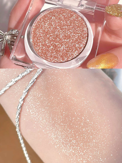 Monochrome White Shiny Highlighter Palette Gorgeous Glitter High Gloss Long Lasting Pearlescent Shimmer Brighten Bronzers Makeup