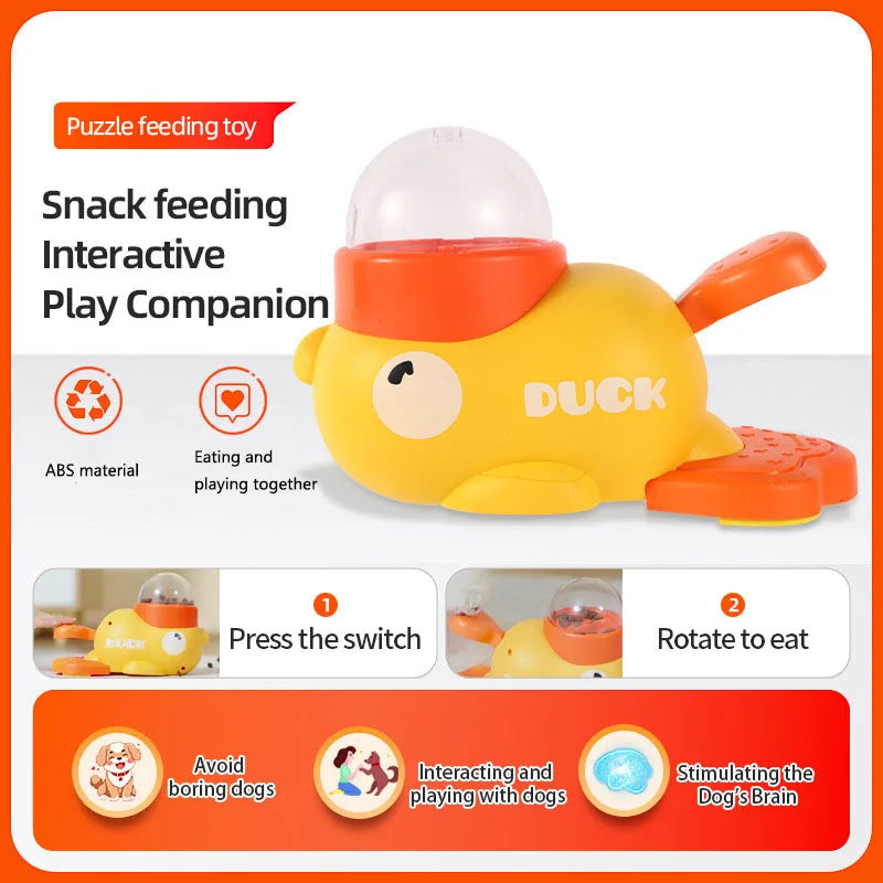 Yellow Duck-Shaped Interactive Cat Treat Dispenser Durable Plastic Training dogToy Puzzle Slow Feeder Dog Entertainment Toy