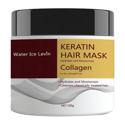 Keratin Hair Mask. Hydrolyzed Keratin Collagen. Hydrates Moisturizes. Repairs Dry Damaged Hair. Coconut Argan Oils. 100g.