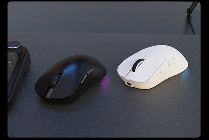 AJAZZ NJ08 Tri-Mode Wired/2.4G/Bluetooth Gaming and Office Mouse with RGB Lighting and Lightweight Design