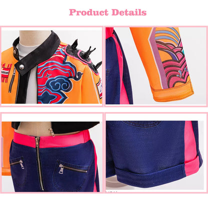 rumi costume kids kpop Singer Cosplay Girls Dress for Birthday Party Halloween Carnival