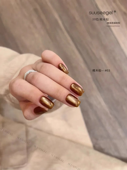 SUUSEEGEL 2025 Autumn Winter Collection 10 Colors Brown Moonlight Cat Eye Gel Set HEMA-free TPO-free Non-toxic Uv Gel Wholesale