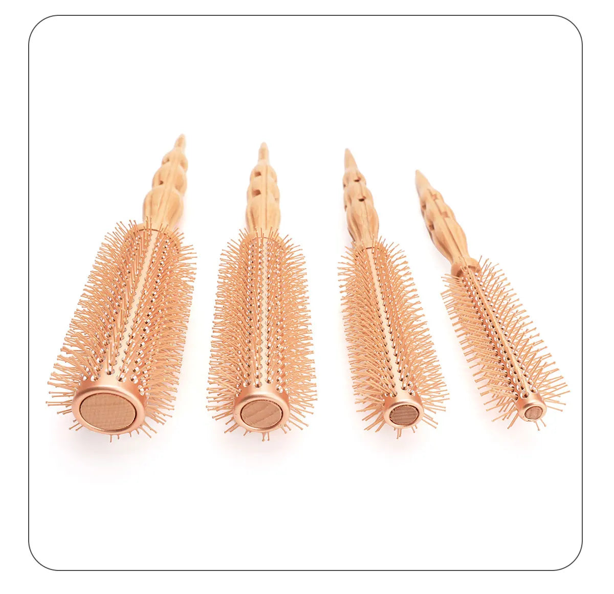 Professional Wood Round Curly Combs For Women Hairdressing Massage Brush Salon Barber Aluminum Tube Hair Styling Comb New Type