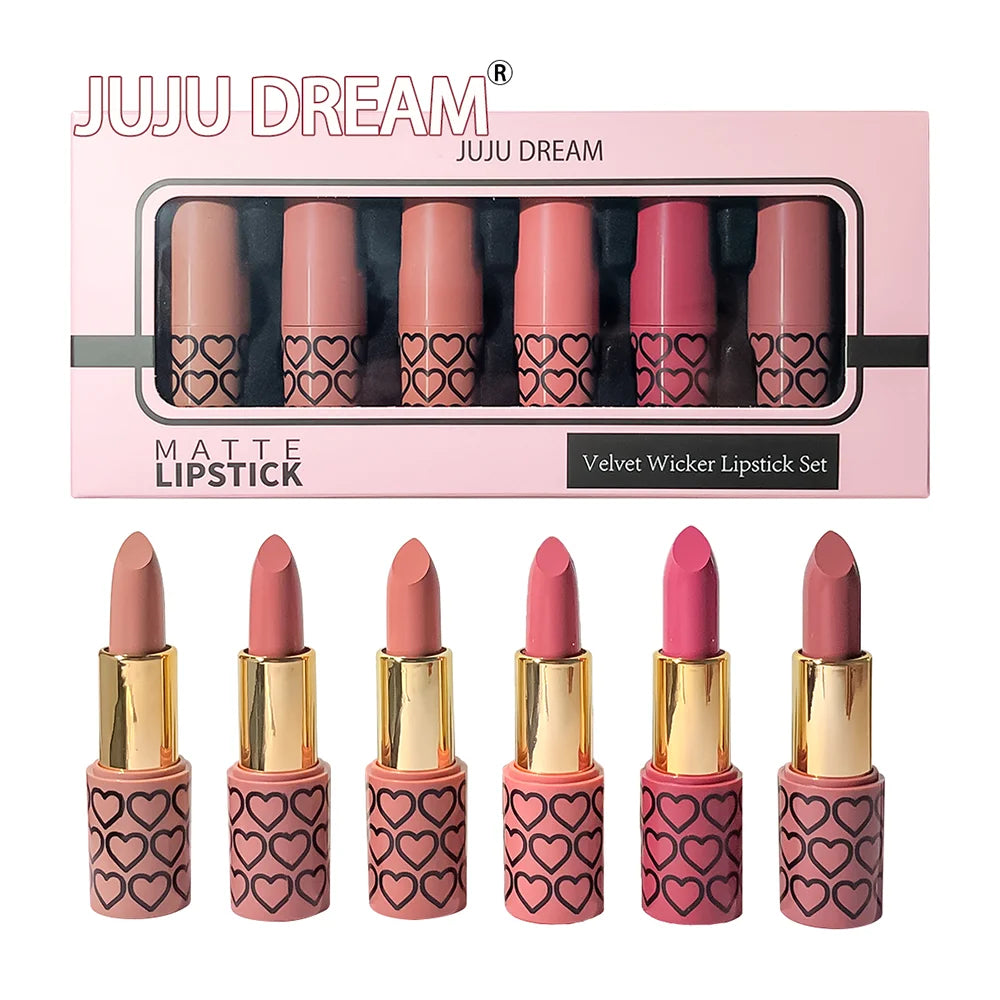 6 Colors Glitter Matte Lipstick.