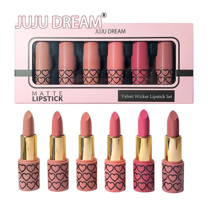 6 Colors Glitter Matte Lipstick.