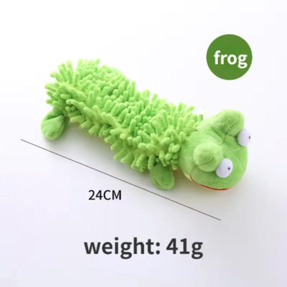 Durable Pet Dog Plush Toy for Small Breeds - Animal Shape Squeaky Chew Cleaning Toy for Chihuahua Yorkshire Bichon Puppies