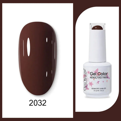 Clou Beaute 15ml Red Black White Green Neon Gel Nail Polish Base Top Coat Velvet Top 400 Colors Semi Permanent Gel Nail Varnish