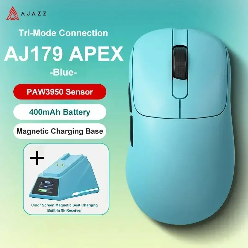 Ajazz AJ179 Apex AJ179PRO 8kHZ Wireless  Gaming Mouse PAW3950 Sensor 30000DPIR GB Charging Dock Macro Defines The Wired Mouse