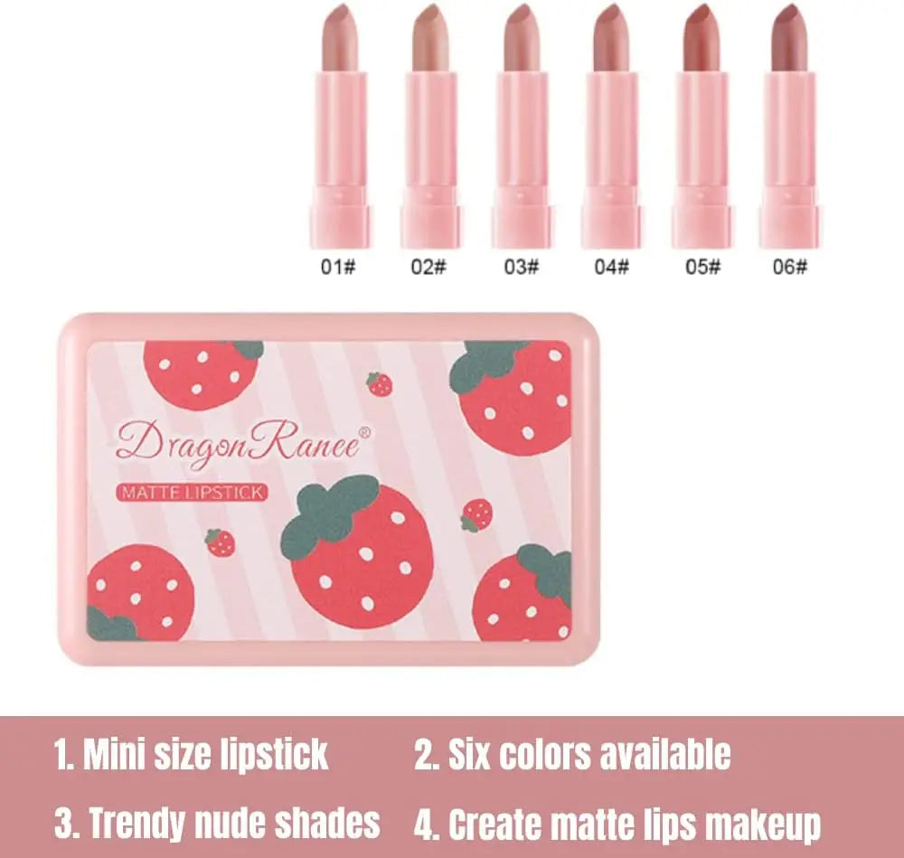 6 Colors Matte Lipstick.
