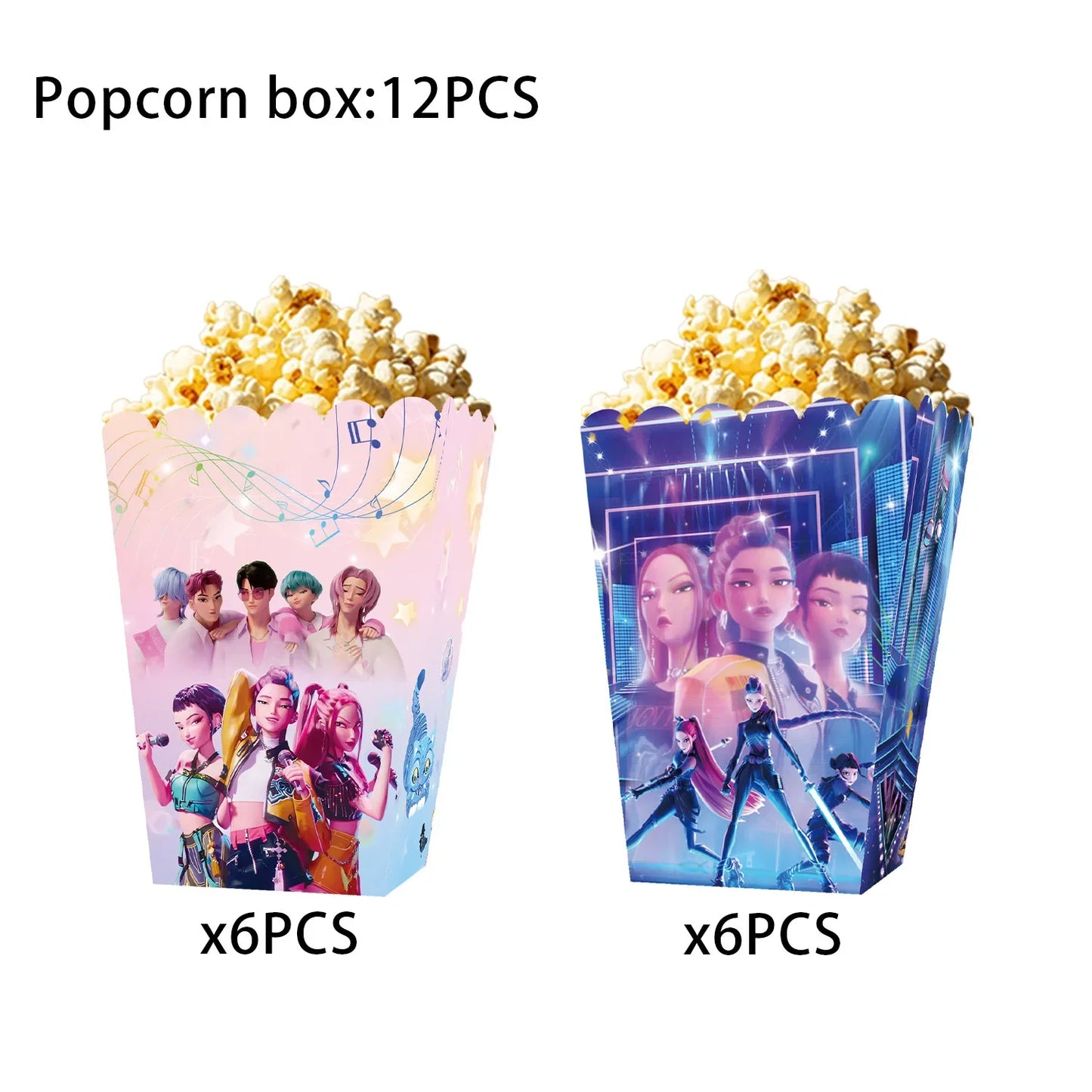 K-Pop Hunters "Idol Snack" Party Set: Candy Boxes, Popcorn Buckets & Food Trays