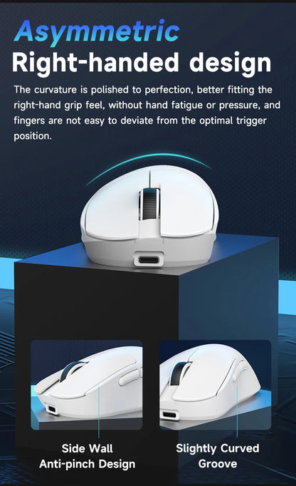 AJAZZ NJ08 Tri-Mode Wired/2.4G/Bluetooth Gaming and Office Mouse with RGB Lighting and Lightweight Design