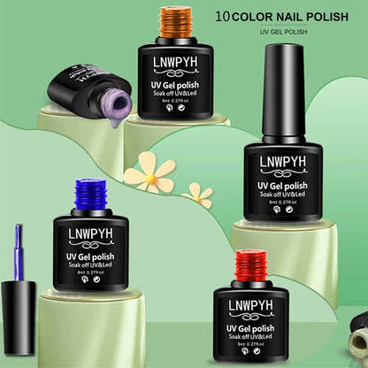 Gel Nail Polish Kit With UV Nail Lamp Electric Nail Drill Machine Soak OFF Gel Nail Kit Base&Top Coat Gel Polish Nail Tools Set