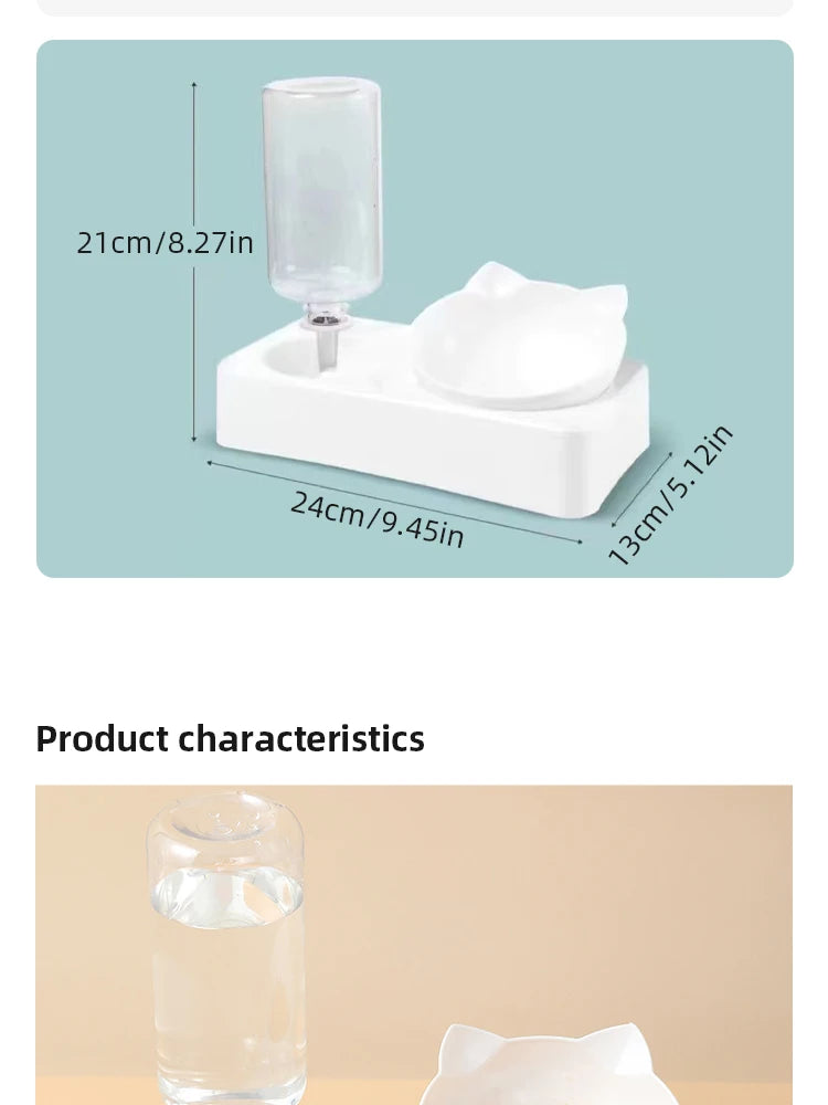 Tilted Pet Food & Water Bowl 🐶🐱🍽️