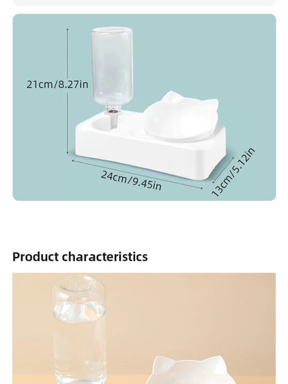 Tilted Pet Food & Water Bowl 🐶🐱🍽️