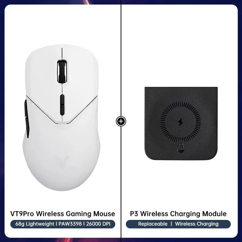 Rapoo VT9PRO 4K Wireless Gaming Mouse Superlight 26000DPI 4KHz Polling Rate 0.25ms Response Time 180H BatteryLife PAW3398