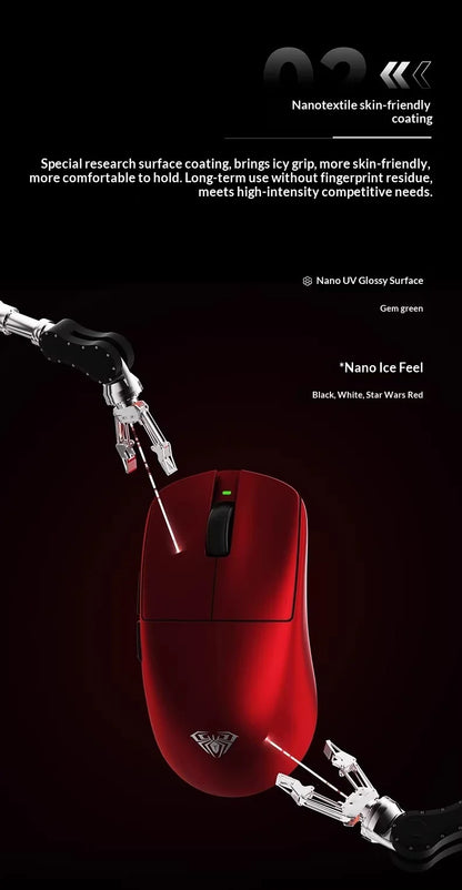 AULA X9 Max Ultra Gaming Mouse Wireless Tri Mode Dual 8KHz 500mAh PAW3950 Lightweight Ergonomic Esports Mouse Gaming Accessories