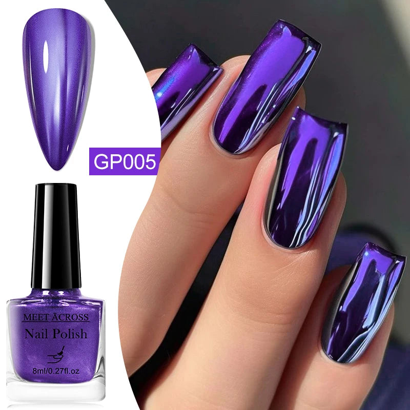 6pc Mirror Chrome Nail Polish Set