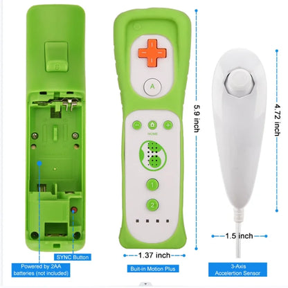 For Nintendo Wii U Joystick 2 in 1 Wireless Remote Gamepad Controller Set Motion Plus Video Games Control Nintendo Wii 1 Pair