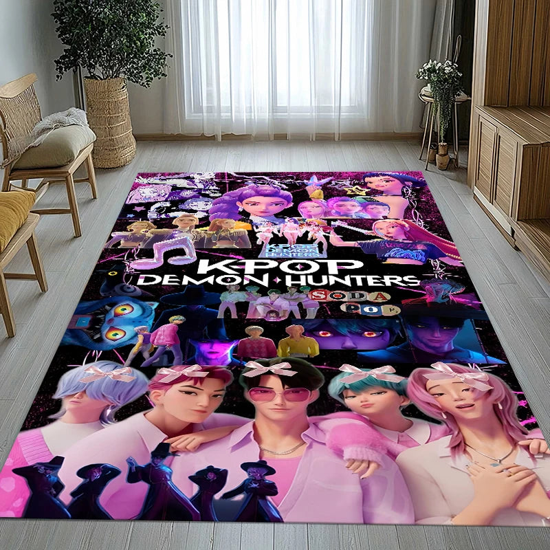 K-Pop Demon Hunters Golden Saja Boys Living Room Non-Slip Area Rug Soft Carpet for Bedroom Playroom Sofa,Home Decor Doormat