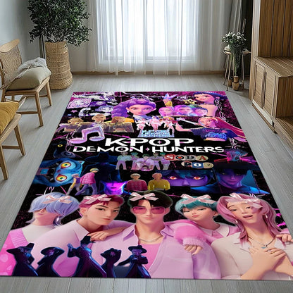 K-Pop Demon Hunters Golden Saja Boys Living Room Non-Slip Area Rug Soft Carpet for Bedroom Playroom Sofa,Home Decor Doormat