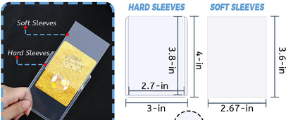 100-600pcs Card Sleeves Hard Soft Card Holder Covered With Protective Filmclear Trading Protectors For Pokmone Football Gamecard