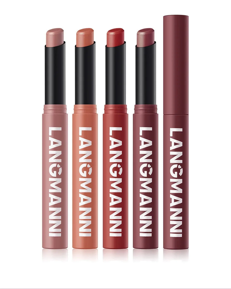 12 Color Matte Lipstick Pencil Waterproof Long Lasting Non-Stick Cup Lip Stain Tint Cosmetic Nude Lipstick Pen Makeup Maquillage