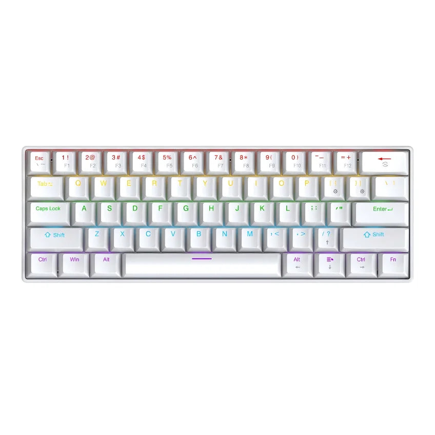 APAYADO K61 Wired Mechanical Keyboard - 60% Compact (61 Keys), RGB Backlit, Portable Design, Phantom Switches, for Gaming