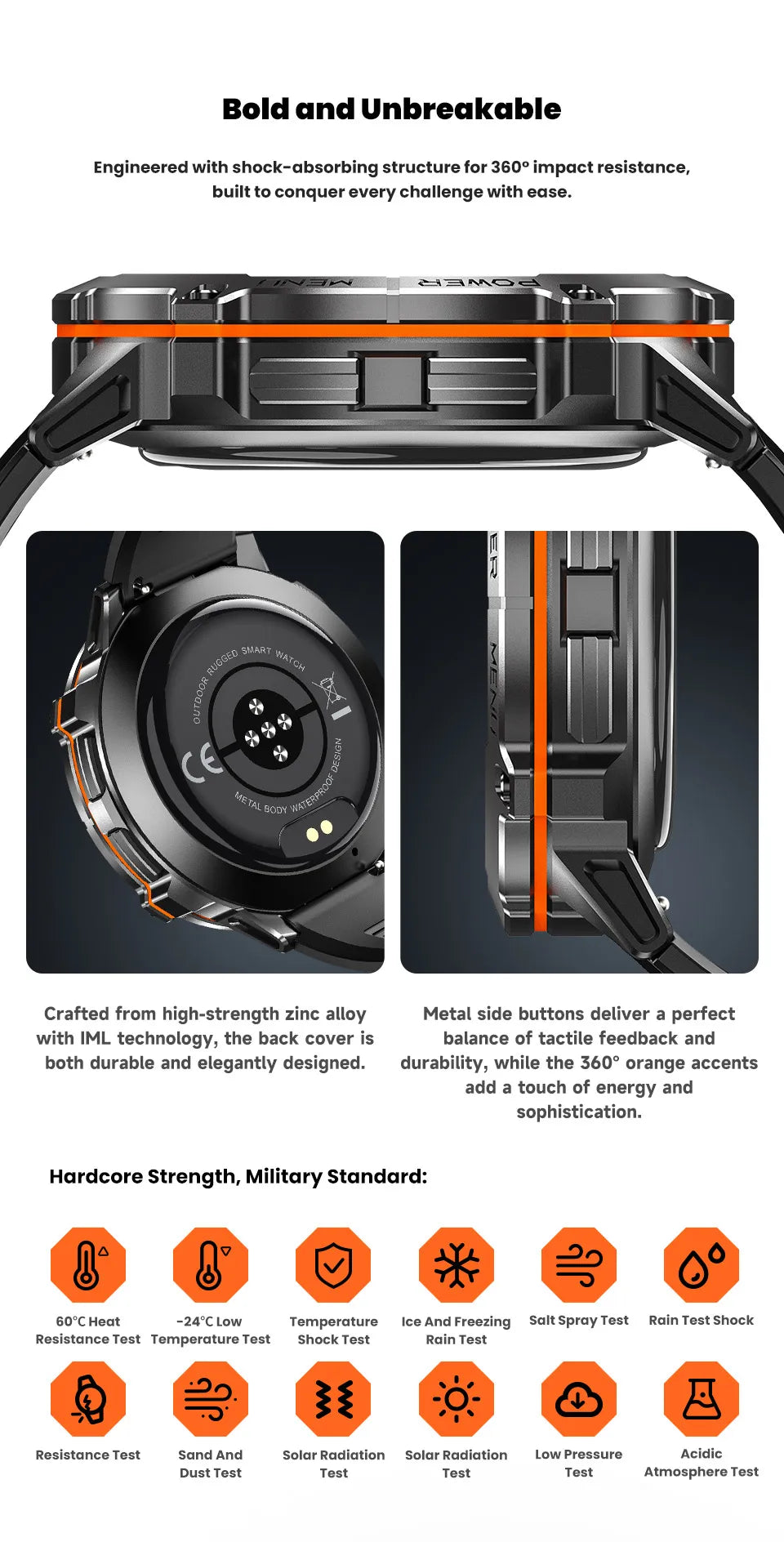 TANK X3 Smartwatch – GPS, BT Call, Compass & 5ATM Waterproof