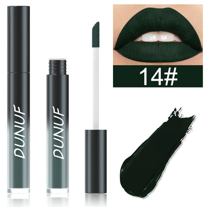 DUNUF 32 Color Matte Liquid Lipstick: Bold Pigment Non-Stick Lip Glaze
