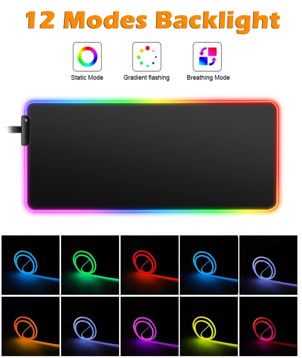 RGB Backlight Mouse Pad N-naruto Itachi Uchiha Anime Gabinete Gamer Computer LED Desk Mat Keyboard Gaming Accessories Mousepad