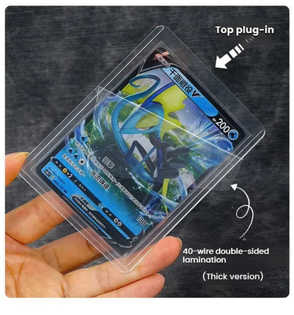 100-600pcs Card Sleeves Hard Soft Card Holder Covered With Protective Filmclear Trading Protectors For Pokmone Football Gamecard