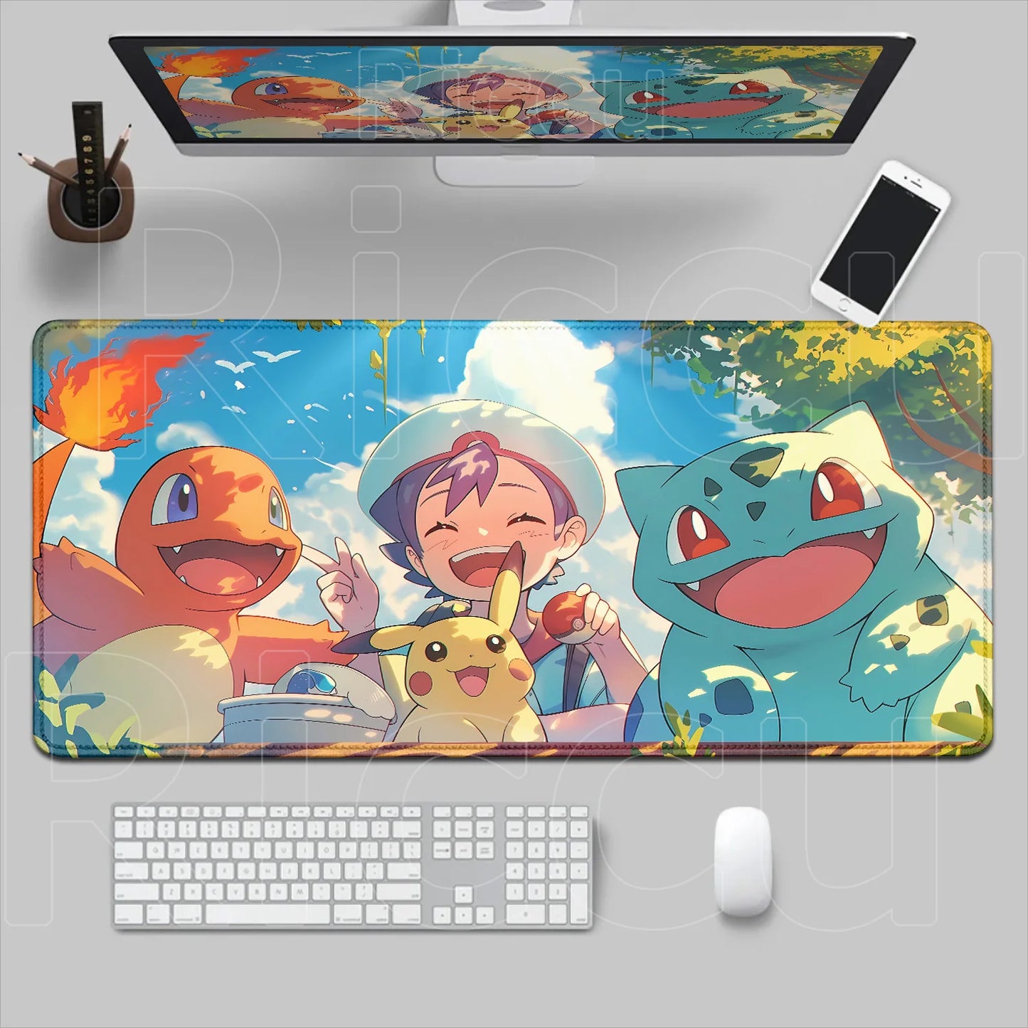 HD 900x400 Rubber Large PC Mousepad Gaming Mouse Pad Accessories Pikachu Slowpoke XXL Desk Keyboard Mat Computer Laptop Mausepad