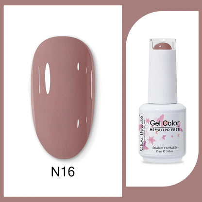 Clou Beaute 15ml Red Black White Green Neon Gel Nail Polish Base Top Coat Velvet Top 400 Colors Semi Permanent Gel Nail Varnish